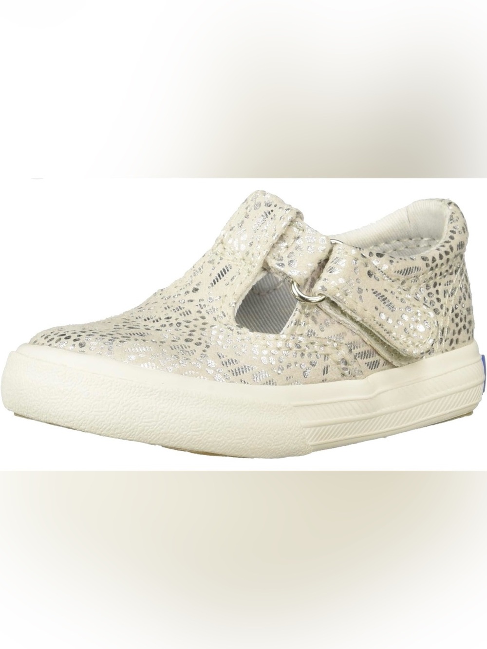 Keds Girls' Sparkle Cream T-Strap Mary Jane Sandals